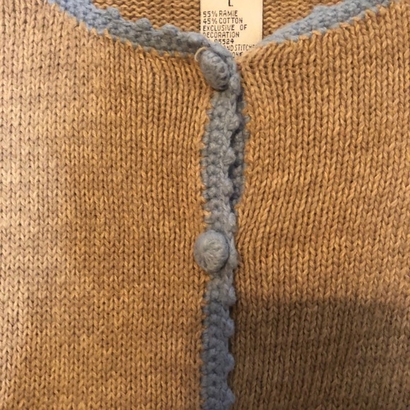 Stitches in Time|‎ Vintage Cardigan w/ Market Scene 3D Knit Art to Wear - Picture 6 of 8